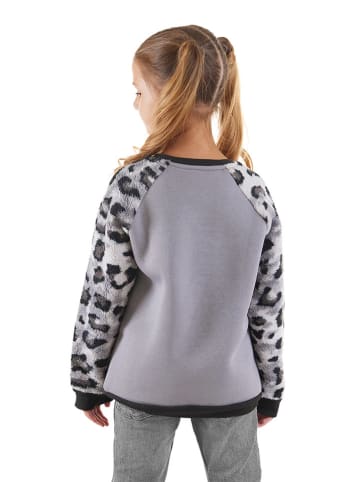 Denokids Bluza "Plush Leopard" w kolorze szarym