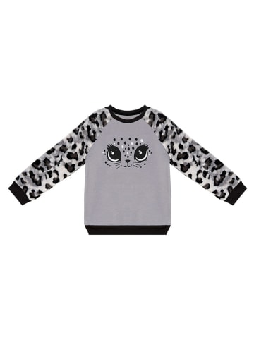 Denokids Bluza "Plush Leopard" w kolorze szarym