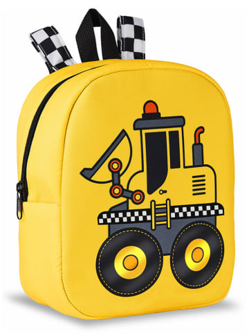 Denokids Rugzak "Bulldozer" geel - (B)22x (H)26x (D)11cm