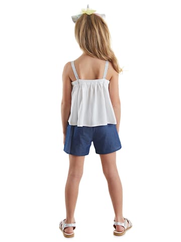 Denokids 2-delige outfit "Chic Unicorn" wit/donkerblauw