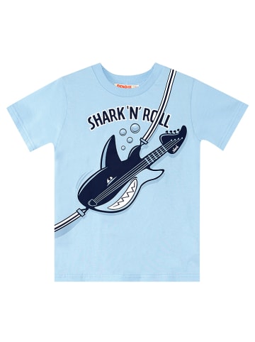 Denokids 2-delige outfit "Shark'n Roll" lichtblauw/zwart