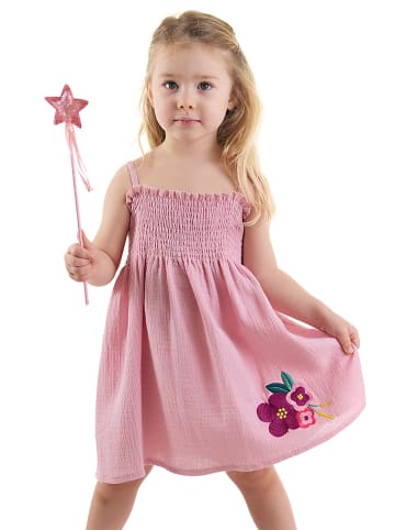 Denokids Jurk "Flowers Muslin" lichtroze
