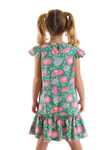 Denokids Jurk "Pink Flowers" groen/roze