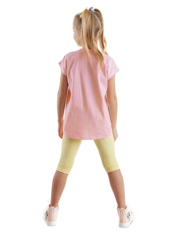 Denokids 2tlg. Outfit "Cat Friends" in Rosa/ Gelb