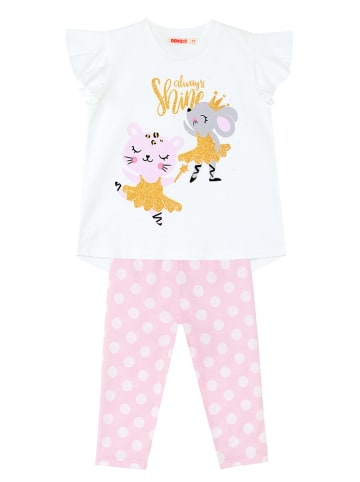 Denokids 2-częściowy zestaw "Ballerina Animals" w kolorze biało-jasnoróżowym