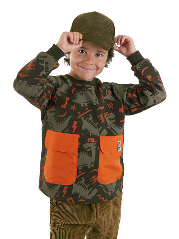 Denokids Bluza w kolorze oliwkowo-pomarańczowym