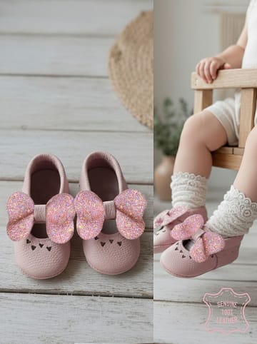 Denokids Leder-Ballerinas in Rosa