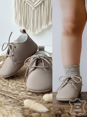 Denokids Leren loopleerschoenen beige