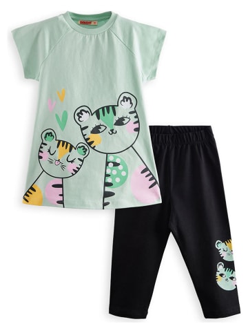 Denokids 2-delige outfit groen/zwart