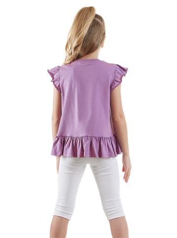 Denokids 2-delige outfit paars/wit