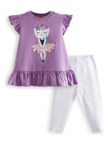 Denokids 2tlg. Outfit in Lila/ Weiß