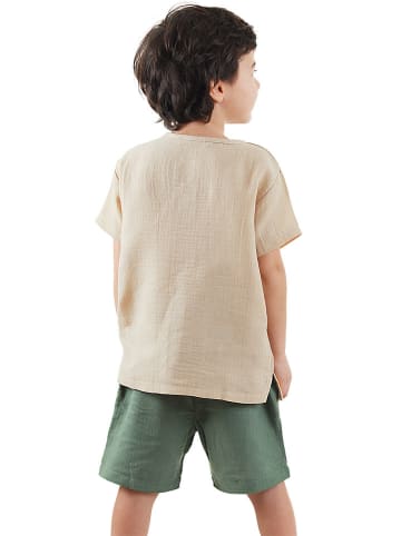 Denokids 2-delige outfit beige/kaki