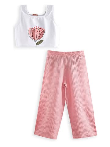 Denokids 2tlg. Outfit in Weiß/ Rosa