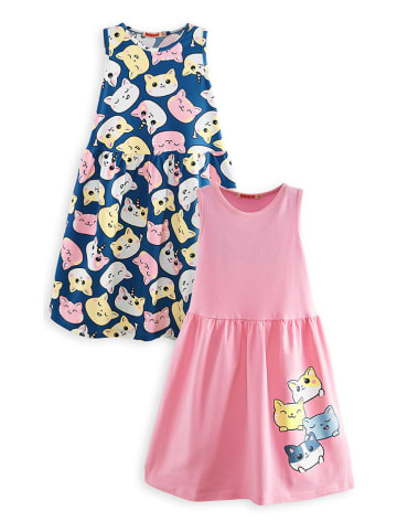 Denokids 2-delige set: jurken lichtroze/meerkleurig