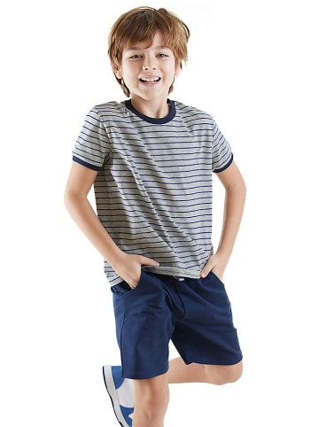 Denokids 2-delige outfit donkerblauw/grijs
