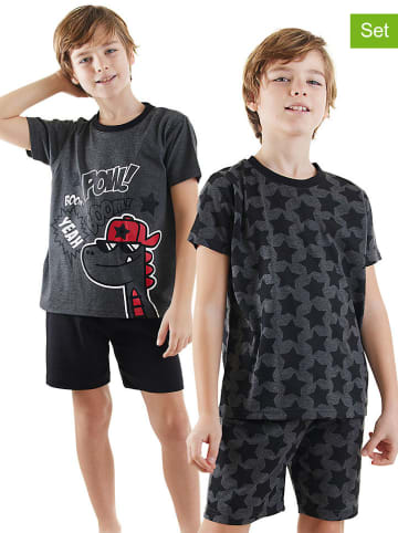 Denokids Piżamy (2 szt.) w kolorze czarno-antracytowym