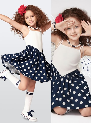 Denokids Sukienka w kolorze biało-granatowym
