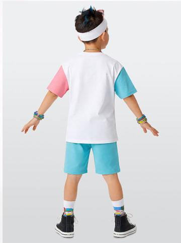 Denokids 2-delige outfit wit/lichtblauw