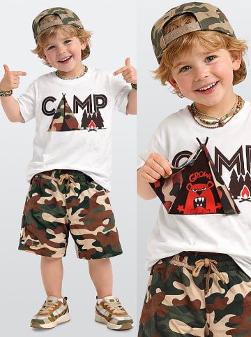 Denokids 2tlg. Outfit in Weiß/ Khaki