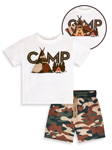 Denokids 2tlg. Outfit in Weiß/ Khaki