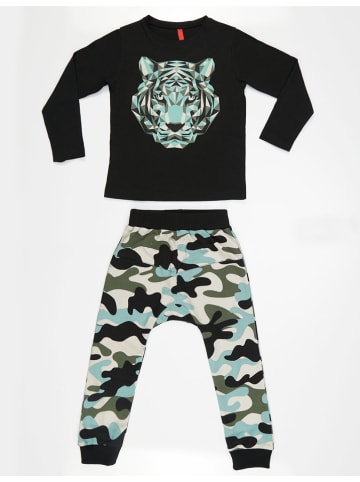 Denokids 2-częściowy zestaw "Camo Tiger" w kolorze czarno-turkusowym