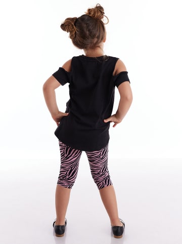 Denokids 2tlg. Outfit "Unique Zebra" in Schwarz/ Rosa