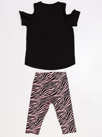Denokids 2-delige outfit "Unique Zebra" zwart/lichtroze