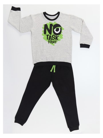 Denokids 2tlg. Outfit "No Task" in Grau/ Schwarz