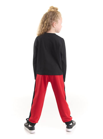 Denokids 2tlg. Outfit "Cat Rock" in Schwarz/ Rot