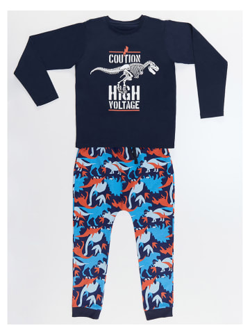 Denokids 2-delige outfit "High Voltage" donkerblauw