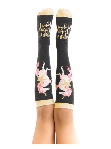 Denokids Kniesokken "Unicorn" antraciet