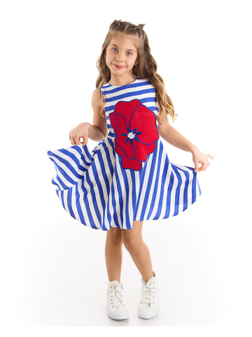 Denokids Jurk "Poppy" blauw/wit