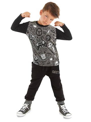 Denokids 2-częściowy zestaw "Gamer" w kolorze szaro-czarnym