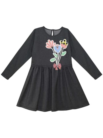 Denokids Sukienka "Flower Bouquet" w kolorze antracytowym