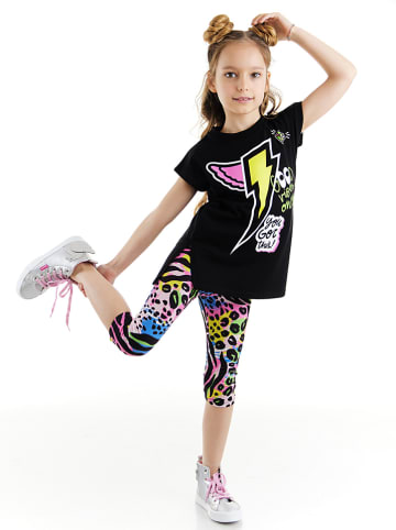 Denokids 2tlg. Outfit "Good Vibes" in Schwarz/ Bunt
