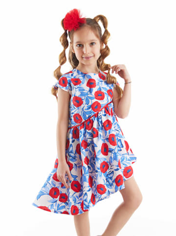 Denokids Jurk "Poppy" blauw/ rood