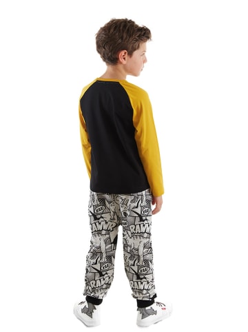 Denokids 2tlg. Outfit "Rawr Comics" in Schwarz/ Grau