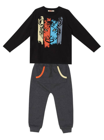 Denokids 2tlg. Outfit "Tiger Boy" in Schwarz/ Anthrazit