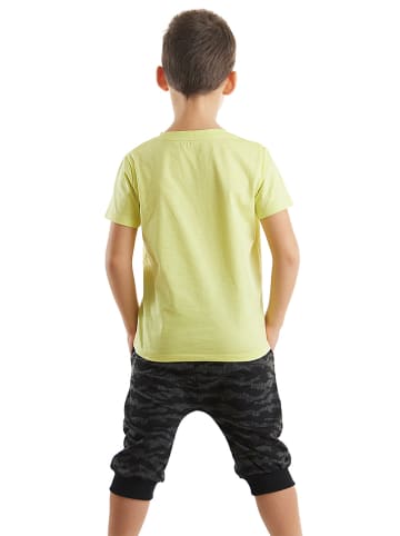 Denokids 2-delige outfit geel/grijs