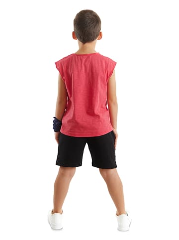Denokids 2-delige outfit rood/zwart
