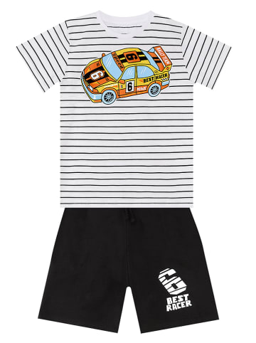 Denokids 2tlg. Outfit "Racer 06" in Weiß/ Schwarz
