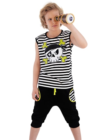 Denokids 2-częściowy zestaw "Pirate Striped" w kolorze biało-czarnym