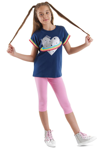 Denokids 2tlg. Outfit "Cosmic Love" in Rosa/ Dunkelblau