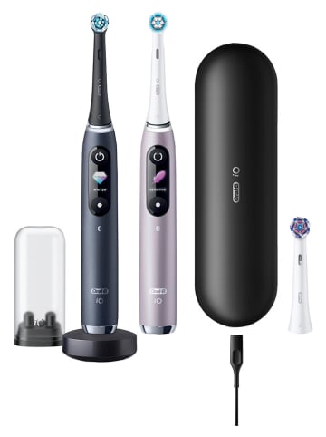 Oral-B 2tlg. Set: Elektr. Zahnbürsten "iO Series 9" in Rosa/ Schwarz