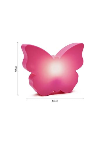 8 seasons Led-decolamp "Shining Butterfly" roze - (B)55 x (H)40 cm