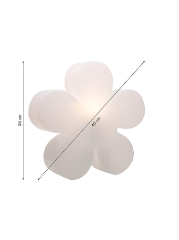 8 seasons LED-Dekoleuchte "Shining Flower" in Weiß - (H)36 x Ø 40 cm