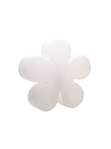 8 seasons Lampa solarna "Shining Flower" w kolorze białym - wys. 36 x Ø 40 cm