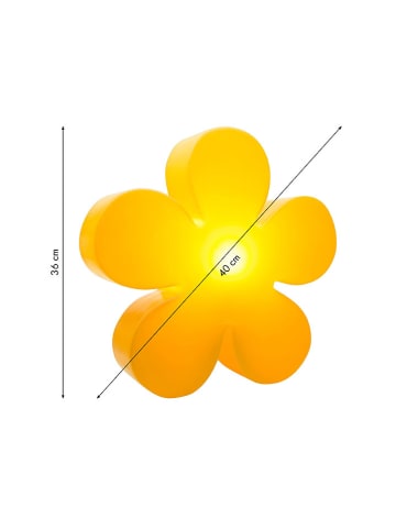 8 seasons Led-decolamp "Shining Flower" geel - (H)36 x Ø 40 cm