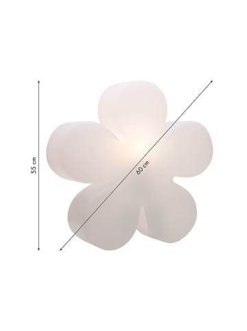 8 seasons Led-decolamp "Shining Flower" wit - (H)55 x Ø 60 cm