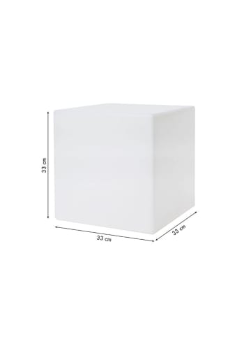 8 seasons Solarlamp "Shining Cube" wit - (B)33 x (H)33 x (T)33 cm